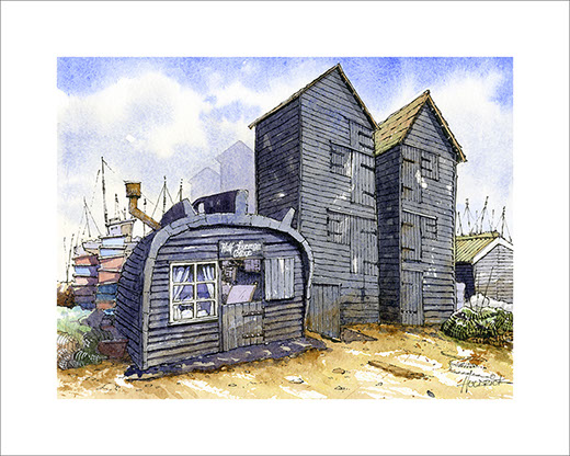 Limited edition print of Half Sovereign Cottage in Hastings by artsist Huldrick.