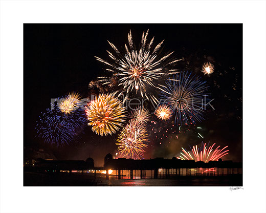Fireworks over Hastings Pier during Hastings Week celebrations 2009. Photograph by Jon Wilhelm.